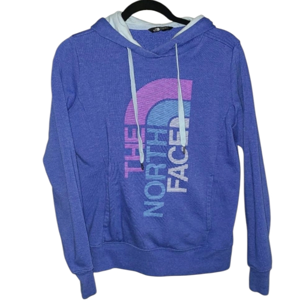 The North Face  sweatshirt blue Pink White LOGO WOMENS SMALL‎